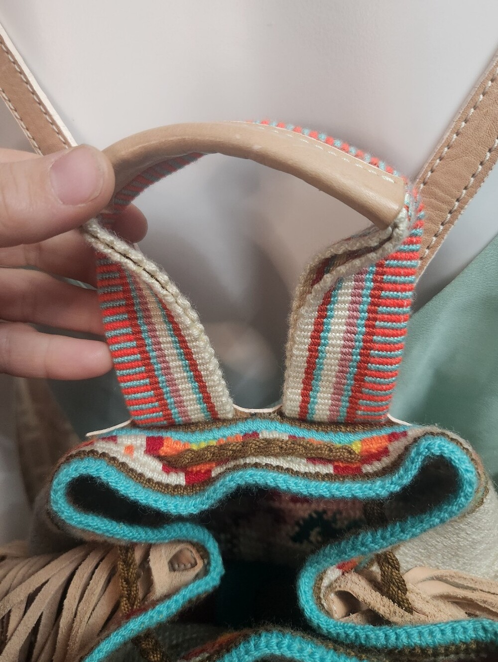 Wayuu Woven Fringe Backpack - Picture 3 of 4